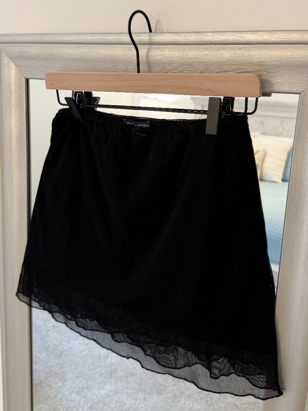 Brandy Melville Women's Black Sheer Lined Mini Skirt Size OS
